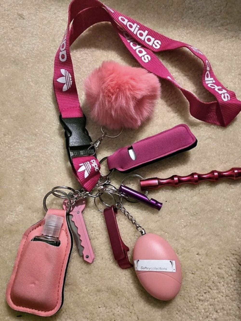 adidas Interval 2.0 Lanyard Pink & Pink Keychain Set